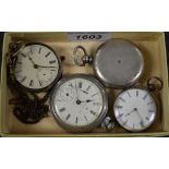 Watches - a Victorian silver open face pocket watch, Deacon Barton, cream dial, Roman numerals,