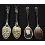 silver - a pair of Edwardian table spoons, Josiah Williams & Co,