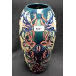 A large contemporary Moorcroft slender ovoid vase,
