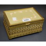 A gilt metal musical casket jewellery box