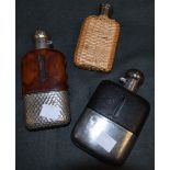 Three gentleman's pocket flasks