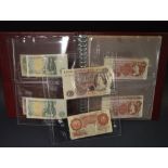 Banknotes - British notes in album including £10 Fforde (uncirculated), 6,