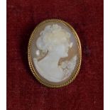 A 9ct gold cameo brooch