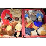 Stuffed Toys - Chad Valley and others, assorted colours including Paddington, etc, rabbits,