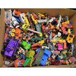 A box of Matchbox and Lesney die-cast toys; etc.