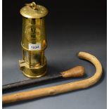 Mining History - a brass Eccles miner's lamp;