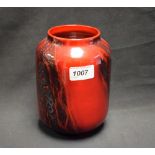 A Royal Doulton Archives Fanling Vase in Oriental Sung red drip glaze,