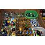 Toys - glass marbles; metal ball bearings,