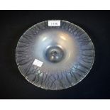 An Art Glass iridescent glass dish, deep shaped rim,