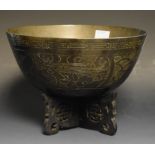 A Chinese bronze bowl,