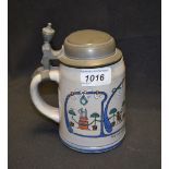 Advertising - a German stoneware Mettlach style beer stein, MÜenchner Siegesallee,