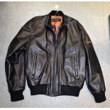 A black leather jacket, soft nappa leather by Ashwood,