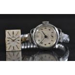 Watches - Omega, a ladys rectangular silvered dial and movement, brushed silvered dial, baton ,