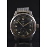 Cyma - a world war II military issue WWW wristwatch, black dial, Arabic numerals, minute track,