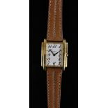 Patek Philippe - lady's 18ct gold Gondolo 4824 wrist watch, white rectangular porcelain dial,