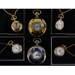 A Mount Royal stainless steel half hunter case pocket watch, white dial, Roman numerals,