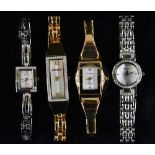 Watches - Seconda, a ladys stainless steel diamond set bracelet wrist watch, pearlescent dial,