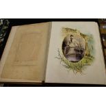 A 19th century musical embossed leather photograph album, The Seaside Album by J.C.M. Co.