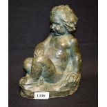F George, a carved hardstone model of a chubby young child,