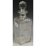 Advertising - an early 20th century decanter, etched Black & White Scotch Whisky, Suppliers to H.M.