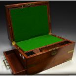 A Victorian brass bound writing box, c.