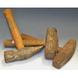 Masonry Tools - a variety of stone hammers, one stamped Joe M Smith and Sons,