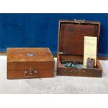 Vintage c. 1930`s Ellam`s screen printing set wooden " distressed " with some tools and inks.