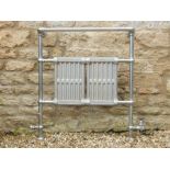 Chrome and Steel Central Heating Towel rail early 20th Century.
