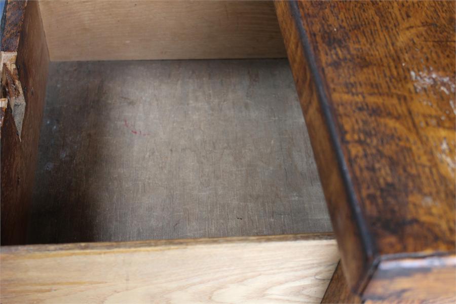 An oak desk - Second Quarter 20th Century, with slides. - Image 5 of 8