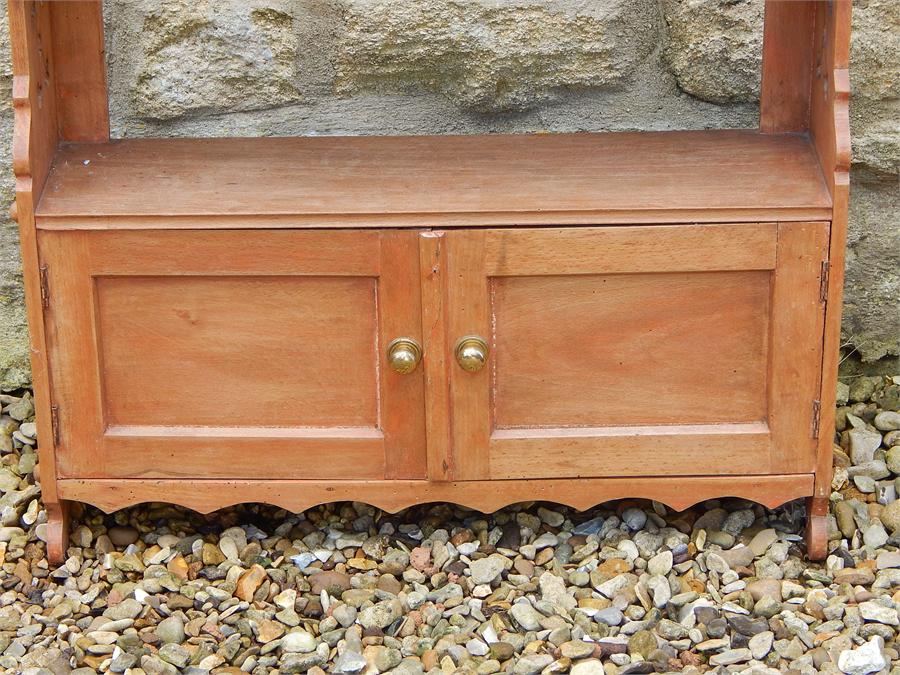 Pine hanging Shelves and a small pine wall hanging cupboard - Image 2 of 5