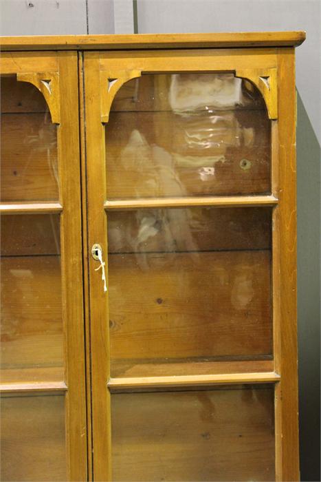 A 19th Century Walnut wall mounted display cabinet with glazed doors. (Key in Office) - Image 2 of 5