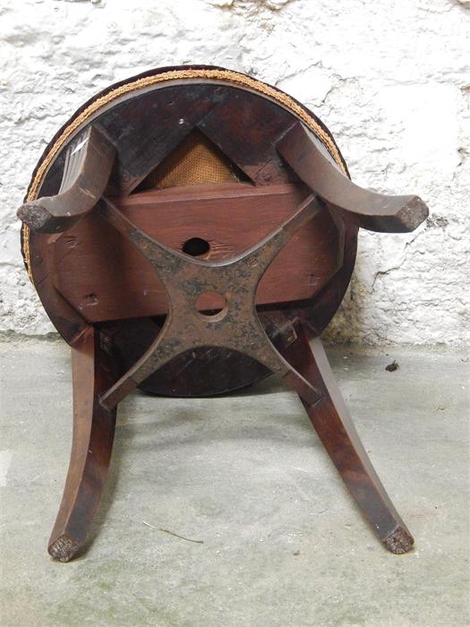 Piano Stool, Mahogany with Reeded Splay Legs, Regency, first half 19th century now with fixed top, - Image 3 of 4