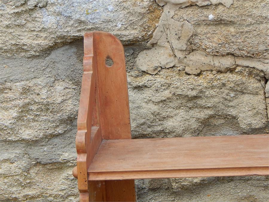 Pine hanging Shelves and a small pine wall hanging cupboard - Image 3 of 5