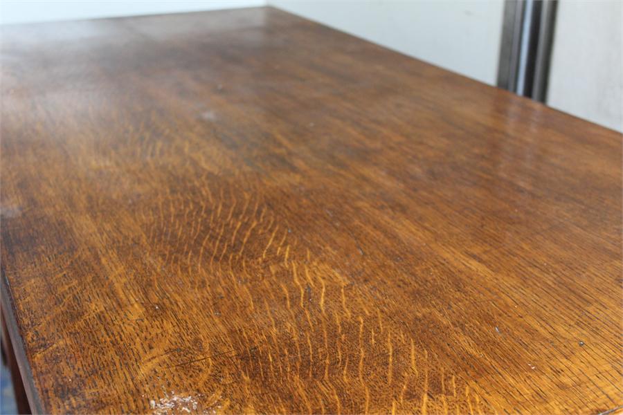 An oak desk - Second Quarter 20th Century, with slides. - Image 4 of 8