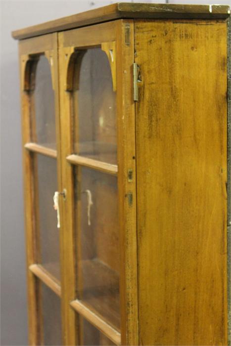 A 19th Century Walnut wall mounted display cabinet with glazed doors. (Key in Office) - Image 3 of 5