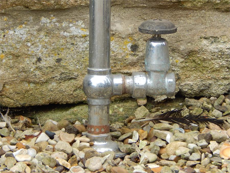 Chrome and Steel Central Heating Towel rail early 20th Century. - Image 2 of 3