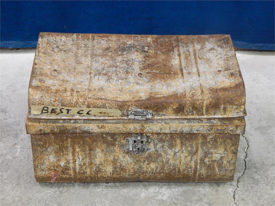 Metal distressed misshapen trunk. - Image 2 of 6