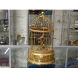 Wind-up brass musical birdcage - Reuge Music 4824 Sante-Croix - Made in Switzerland
