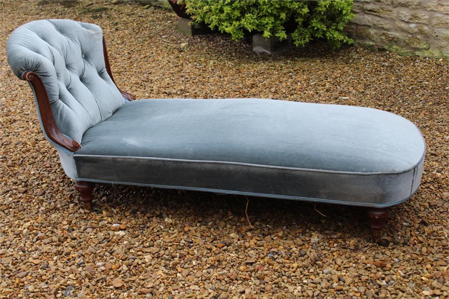 A 19th Century Chaise Longue showframe Daybed, Turned legs with Brass Castors Stamped Cope & - Image 9 of 16