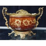 A Hautin & Boulanger Choisy Le Roi - French Pottery ovoid Planter, with Gilded Floral decoration (