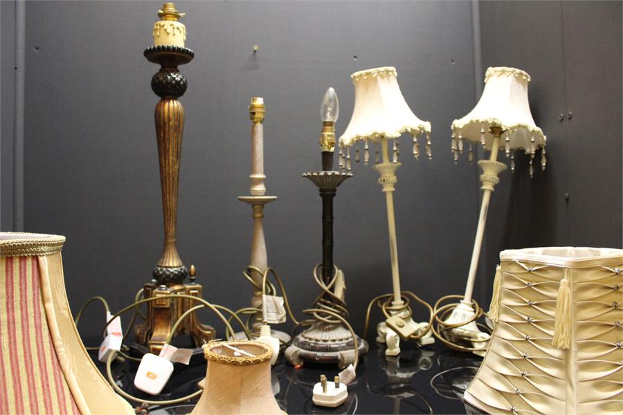 FIve modern lamps, leads cut