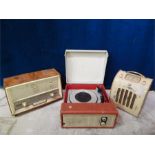 Ever Ready type 848748 valve? radio, Portable record Player, Orion Radio, all in poor condition