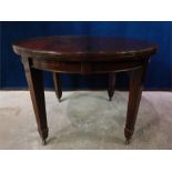 Late 19th Century Mahogany, round and oval extending wind-out table. 108cm by 150cm (Extended)