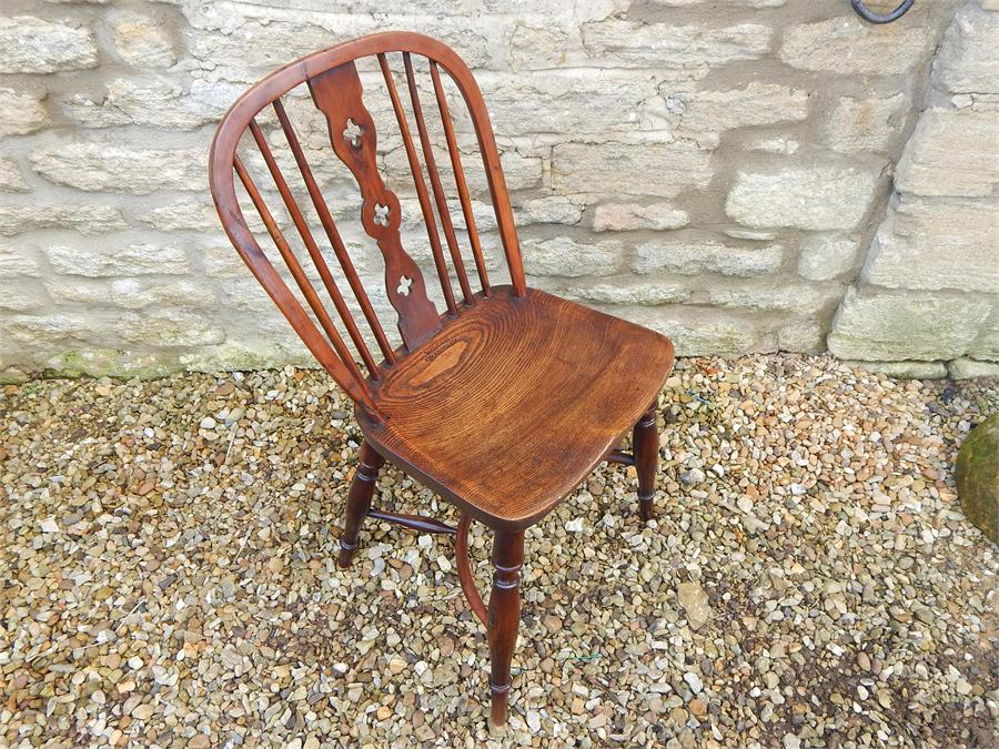 A matching set of four Lincolnshire windsor side chairs , circa 1815 , each signed " WILSON GRANTHAM - Image 18 of 38