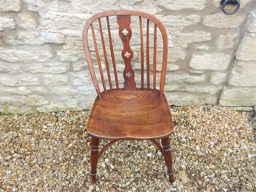 A matching set of four Lincolnshire windsor side chairs , circa 1815 , each signed " WILSON GRANTHAM - Image 36 of 38