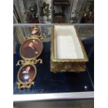 Gilt Picture frame and small tray (damage to one corner) Modern.