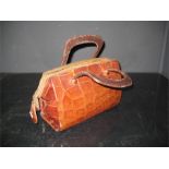 1930's baby crocodile skin doctors bag