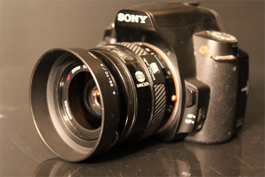 Sony 230 10.2 megapixels digital SLR camera no. 5305097 with a minolta AF 35-70mm f4 (22) Zoom