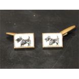 A Pair of scottie dog cuff-links.