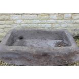 A Large stone trough garden planter, previously from a farm in Yorkshire, measuring approximately: